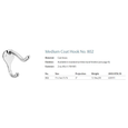 Rockwood 802 Medium Coat Hook , Satin Chrome Finish