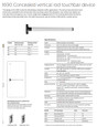 Falcon 1690EO Concealed Vertical Rod Exit Device specification sheet showing dimensions, finishes, latch options, and ANSI/hurricane compliance details