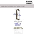 Emtek Emtek Lost Wax Cast Bronze Palermo 8" Door Pull EMTEK-PALERMO-DOOR-PULLS