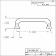 Don-Jo 10 Cast Door Pull — 6-1/2" Overall, 5-1/2" CTC, 1-3/4" Projection