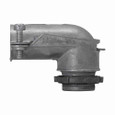 Crouse-Hinds Eaton series squeeze type connector, FMC, 90° angle, Non-insulated, Zinc die cast, 1/2"