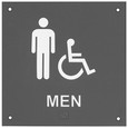 Rockwood BF687 Series A.D.A. Sign, Raised Characters, Grade 2 Braille Stranslation, "Men", Blue Finish