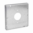 Crouse-Hinds Eaton series Square Surface Cover, 4-11/16", Raised surface, Steel, For one 20 amp single receptacle 1.620" diameter, 9.0 cubic inch capacity