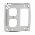 Crouse-Hinds Eaton series Square Surface Cover, 4", Raised surface, Steel, For one duplex receptacle and one GFCI receptacle, 5.5 cubic inch capacity