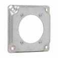 Crouse-Hinds Eaton series Square Surface Cover, 4", Raised surface, Steel, For one 30-50 amp receptacle 2-9/64" diameter, 5.5 cubic inch capacity