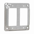 Crouse-Hinds Eaton series Square Surface Cover, 4", Raised surface, Steel, For two GFCI receptacles, 5.5 cubic inch capacity