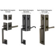 Emtek Emtek 451623 Rustic Modern Rectangular Full Length Entrance Handleset - Sandcast Bronze Tubular - Single Cylinder EMTEK-451623