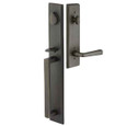 Emtek Emtek 451623 Rustic Modern Rectangular Full Length Entrance Handleset - Sandcast Bronze Tubular - Single Cylinder EMTEK-451623