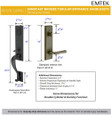 Emtek 451512 Rectangular Monolithic Entrance Handleset - Sandcast Bronze Tubular - Single Cylinder