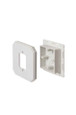 Arlington Industries Works on all siding types. Before or after siding is up, Mounting holes on inside of box. Textured paintable surface. NM cable connector provided. 6-1/2 x 6-1/2 mounting surface. Provides a .895 J-channel. 24.5 cubic inch box. Wi