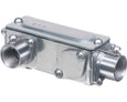 Arlington Industries Copper free aluminum die-cast. five conduit bodies in one. Ships as an LB but converts to a T, LL, LR, or C. Combination threaded IMC or Rigid and set screw EMT. Trade Size 3/4"