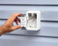 Arlington Industries Weatherproof device box, one peice construction. Installs on 5/8" lap siding. 18.6 cu. in.