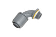 Arlington Industries Non Metallic 90 degree snap2it connector for use with non metallic liquid tight conduit type B only. Push on installation. 3/4" Trade Size. Arlington Industries Non Metallic 90 degree snap2it connector for use with non metallic liquid tight conduit type B only. Push on installation. 3/4" Trade Size.