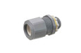 Arlington Industries Low-profile non-metallic, liquid-tight, oil-tight, and gray strain relief cord connector furnished with a sealing ring and locknut. Supports .385 to .600 cord range with a 1/2 inch trade size.