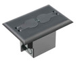 Arlington Industries Non Metallic Box with metal covers for existing floors. Rectangular gasketed, non metallic black cover with flip lids.