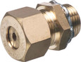 Arlington Industries Solid Brass, compression connector for termination grounding electrode to load centers using a #4 ground wire. Provides strain relief for grounding electrode conductor