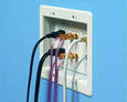 Arlington Industries Recessed Plastic TV BOX. For new or existing construction. Comes with low divider. Color White. 3 Gang.