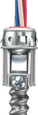 Arlington Industries Zinc die-cast, 3/4" Knockout MC cable connector snaps quickly on to the conduit with a removable screw in spring steel clip and then snaps into knockout with external spring steel clip, no tools required. Concrete tight when tape