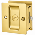 Don-Jo PDL-100 Pocket Door Lock Passage in Brass — Field Reversible, Adjustable Fit