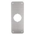 Don-Jo RP 13509 Remodeler Plate 9 x 3-1/2 inch 0.032 Gauge with Centered Hole Only, Satin Stainless Steel finish, front view