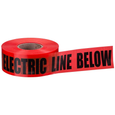 Ideal Industries Underground Warning Tape Caution Electric Line Buried Red 3 Inch x 1000 Feet Non-Detectable