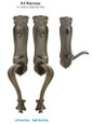 Emtek 471333 Art Nouveau Entrance Handleset - Lost Wax Cast Bronze Tubular - Single Cylinder