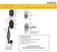 Emtek 461212 Sectional with Lafayette Grip Entrance Handleset - Wrought Steel Tubular - Single Cylinder