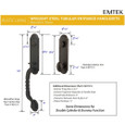 Emtek 461121 Monolithic with San Carlos Grip Entrance Handleset - Wrought Steel Tubular - Single Cylinder