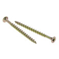 Metallics 6 x 1-1/4 in. Flat Head Phillips Deck Screws - Steel Yellow Zinc - Coarse Threads - 100qty