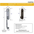 Emtek Emtek 461131 Monolithic with Normandy Grip Entrance Handleset - Wrought Steel Tubular - Single Cylinder EMTEK-461131