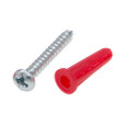 Metallics Anchors 3/16 Red Plas Wall Ancr Kit, 6