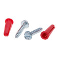 Metallics Anchors 1/4 Red Plas Wall Ancr Kit, 10
