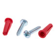 Metallics Anchors 1/4 Red Plas Wall Ancr Kit, 10
