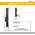 Emtek Emtek 453636 Rectangular Full Length Grip by Grip Entrance Handleset - Sandcast Bronze Tubular - Single Cylinder EMTEK-453636