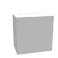 Milbank 12x8x12 Screw Cover Type 1 UL Listed Steel Knockouts ANSI 61 Gray Cover With Teardrop Slots Mounting Holes In Back