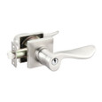 Luzern Key in Leverset with Square Rosette in Satin Nickel