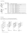 Falcon B Series latch and strike specifications - Grade 1 UL listed latch part numbers by backset and function, ANSI strike options including T-strike, full lip, and radius corner