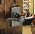 Emtek Emtek Sandcast Bronze Key In Leverset - Durango Lever with Rosette Options - Single Cylinder EMTEK-DURANGO-LEVER-KEY-IN-LOCKSET