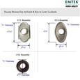 Emtek Emtek Lost Wax Cast Bronze Key In Leverset - Siena Lever with Rosette Options - Single Cylinder EMTEK-SIENA-LEVER-KEY-IN-LOCKSET