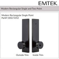 Emtek Emtek 5302 Modern Rectangular Single Point Lockset with Round Knobs - Single Cylinder EMTEK-5302-ROU