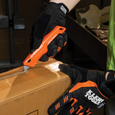 Klein Tools Utility Knife Set Folding Slide-Out Dual Blade Design Orange Handle Steel Blade