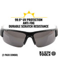 Klein Tools PRO Safety Glasses-Semi-Frame, Combo Pack