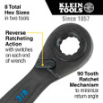 Klein Tools 4-in-1 Ratcheting Wrench Set, SAE, 2-Piece