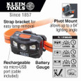 Klein Tools Rechargeable Headlamp with Silicone Strap, 400 Lumens, All-Day Runtime