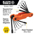 Klein Tools Pro Folding Hex Key Set, 11-Key, SAE Sizes