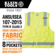 Klein Tools Safety Vest, High-Visibility Reflective Vest, M/L