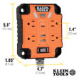 Klein Tools PowerBox 1, Magnetic Mounted Power Strip with Integrated LED Lights
