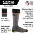 Klein Tools Merino Wool Thermal Socks, XL