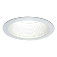 Halo 6" White Tapered Metal Baffle, 2-White Rings Narrow & Wide