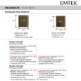 Emtek 8468 Rectangular Deadbolt - Classic Brass - Single Cylinder